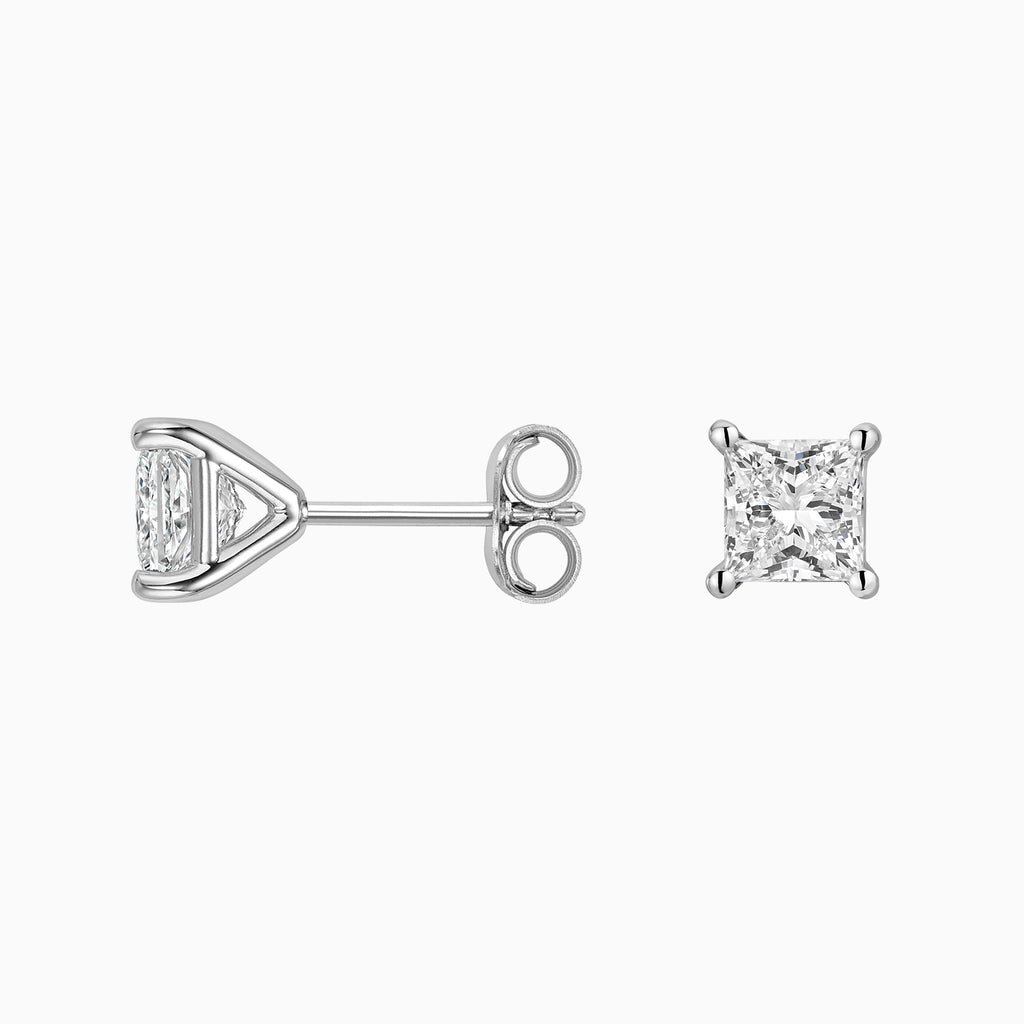 The Ecksand Princess-Cut Diamond Stud Earrings shown with  in 