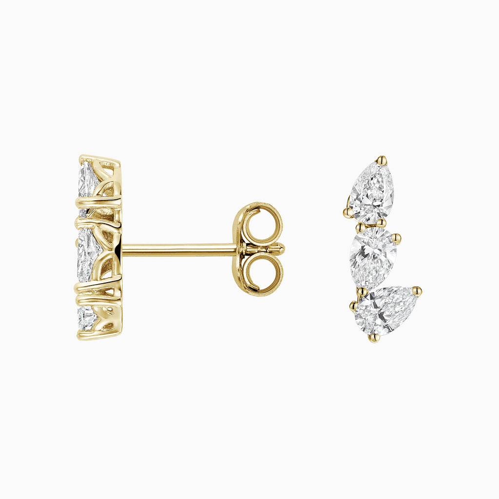 The Ecksand Three-Pear Diamond Bar Earrings shown with  in 