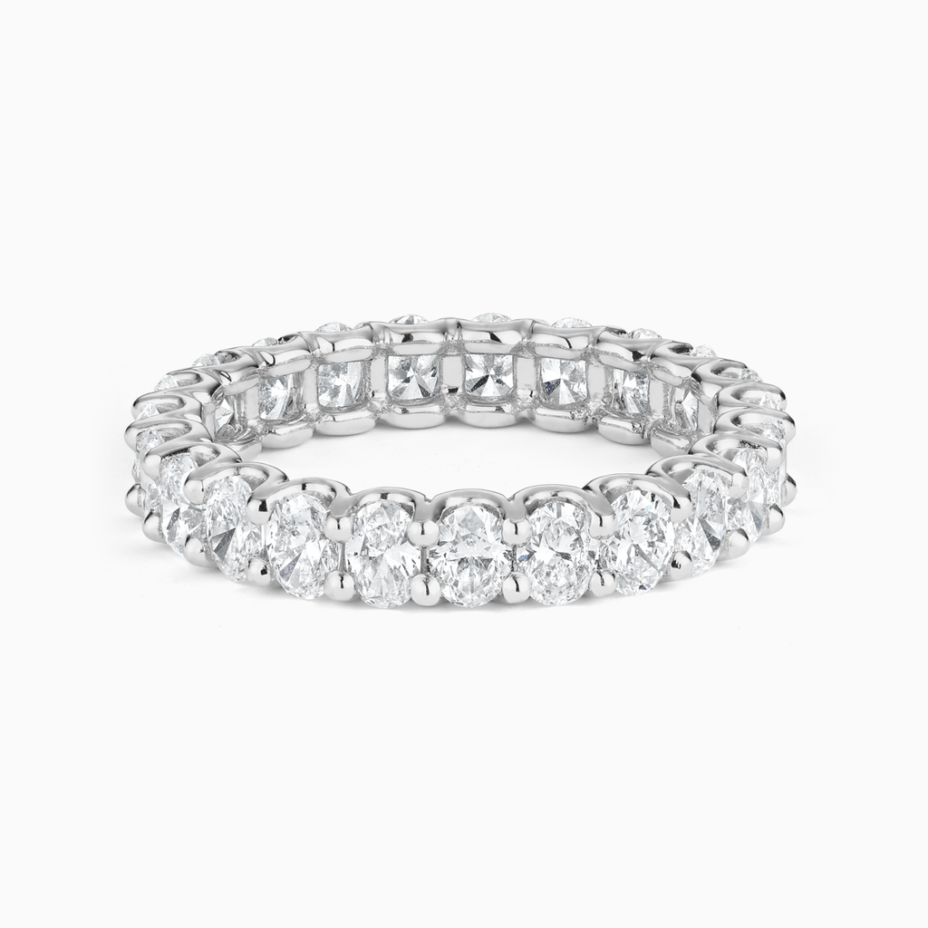 The Ecksand Full-Eternity Oval-Cut Ring shown with Natural VS2+/ F+ in 14k White Gold