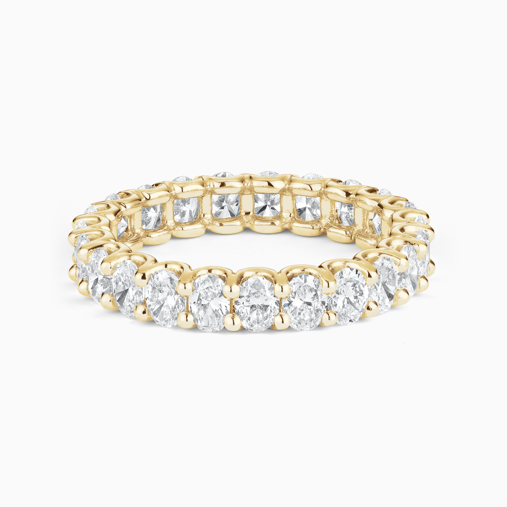 The Ecksand Full-Eternity Oval-Cut Ring shown with Natural VS2+/ F+ in 14k Yellow Gold