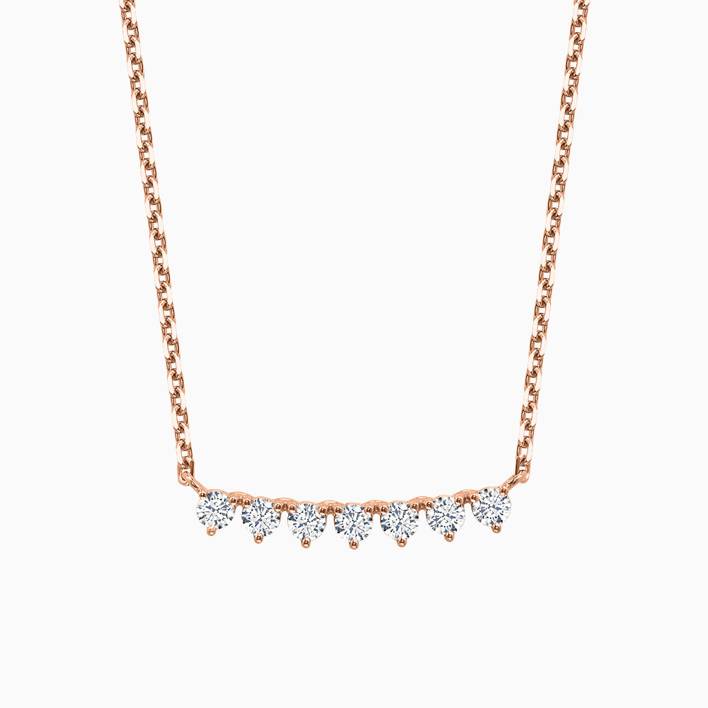 The Ecksand Seven-Diamond Bar Necklace shown with Lab-grown, VS2+/ F+ in 18k Rose Gold