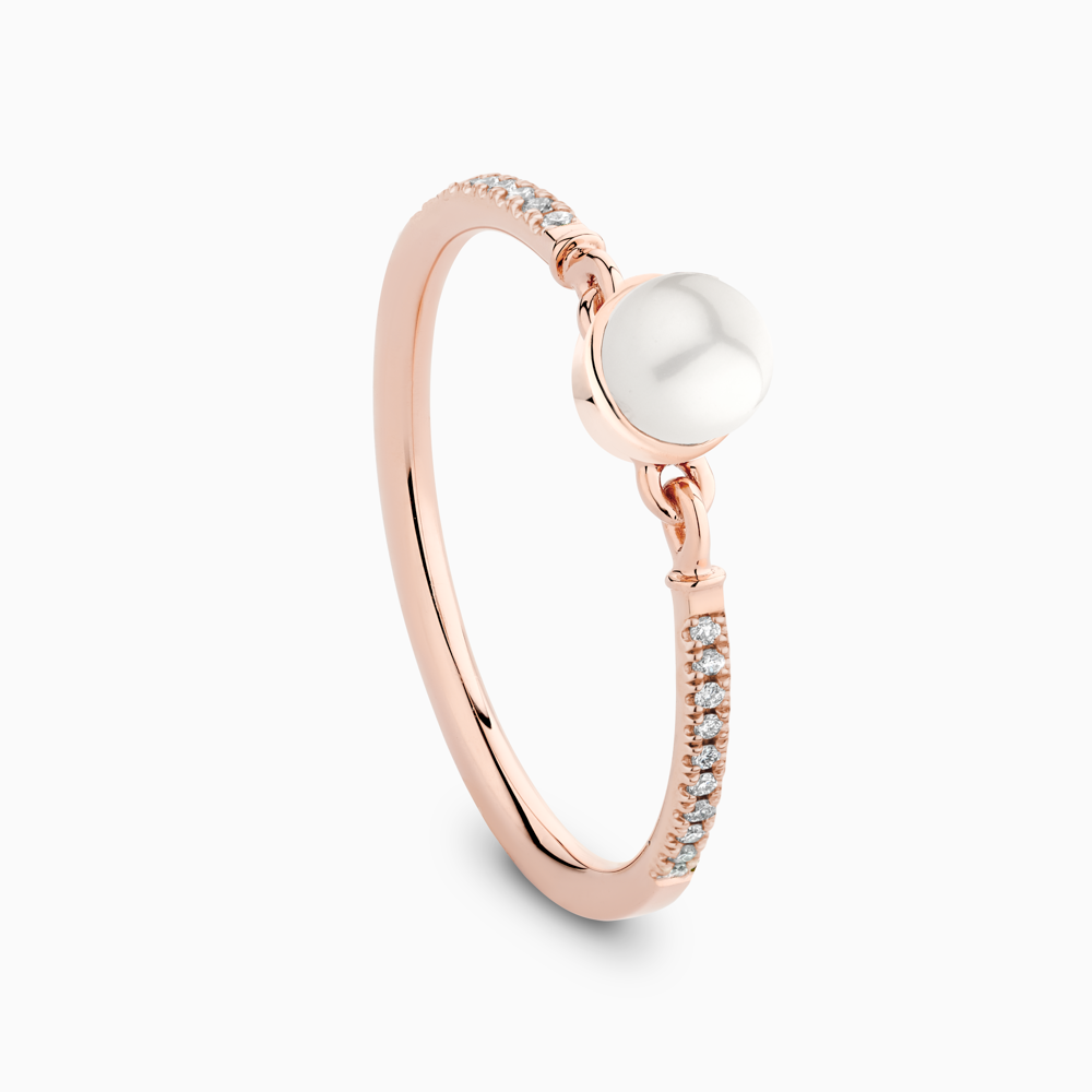 The Ecksand Freshwater Pearl Ring With Diamond Pavé shown with  in 