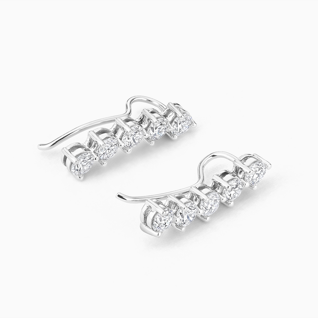 The Ecksand Five-Stone Diamond Crawler Earrings shown with  in 
