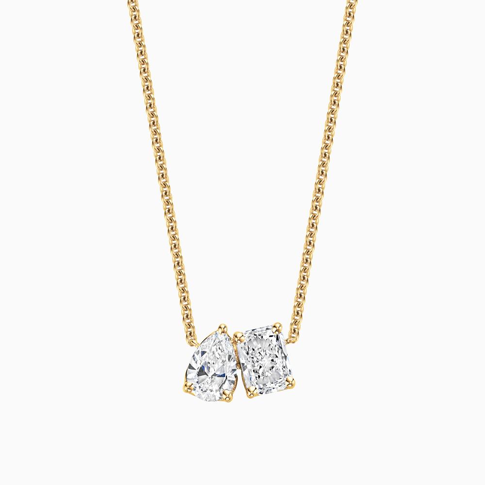 The Ecksand Toi et Moi Diamond Necklace shown with Lab-grown 0.40 ctw, VS2+/ F+ in 14k Yellow Gold