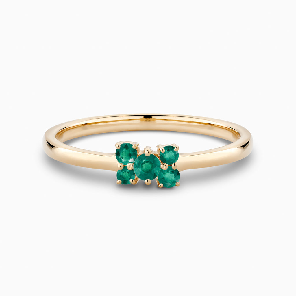 Ecksand's Emerald Cluster Ring in 18k Yellow Gold