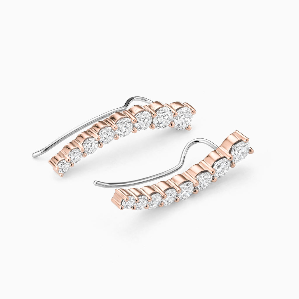 The Ecksand Tapered Diamond Crawler Earrings shown with  in 