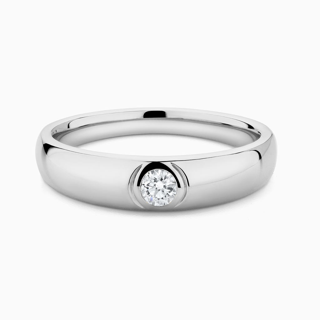 The Ecksand Flush-Set Diamond Engagement Ring shown with Lab-grown VS2+/ F+ in 18k White Gold