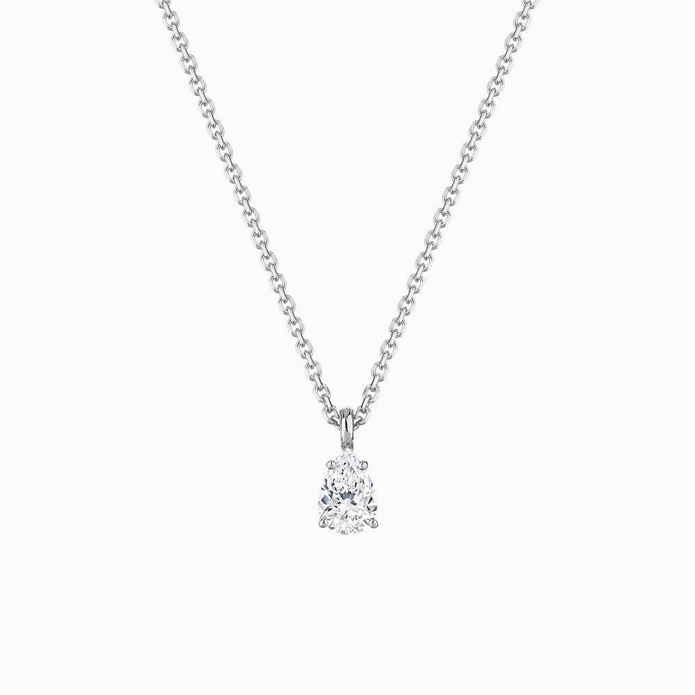 The Ecksand Pear-Cut Diamond Pendant Necklace shown with Lab-grown 0.25 ct, VS2+/ F+ in 18k White Gold