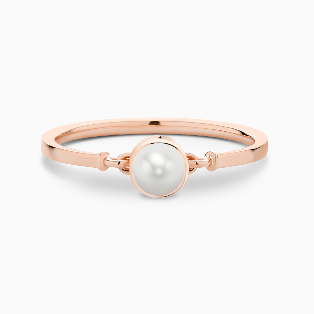 The Ecksand Freshwater Pearl Ring shown with  in 14k Rose Gold
