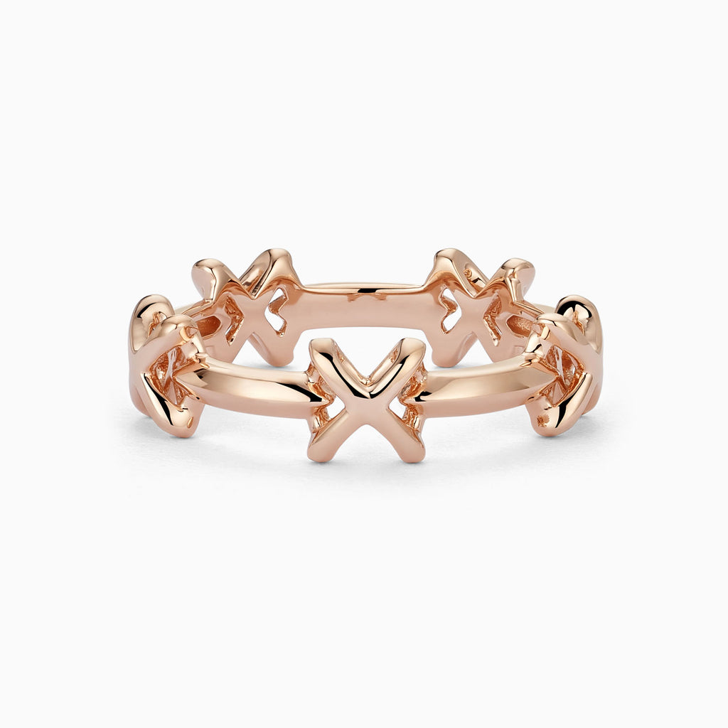 The Ecksand Five X's Ring shown with  in 14k Rose Gold