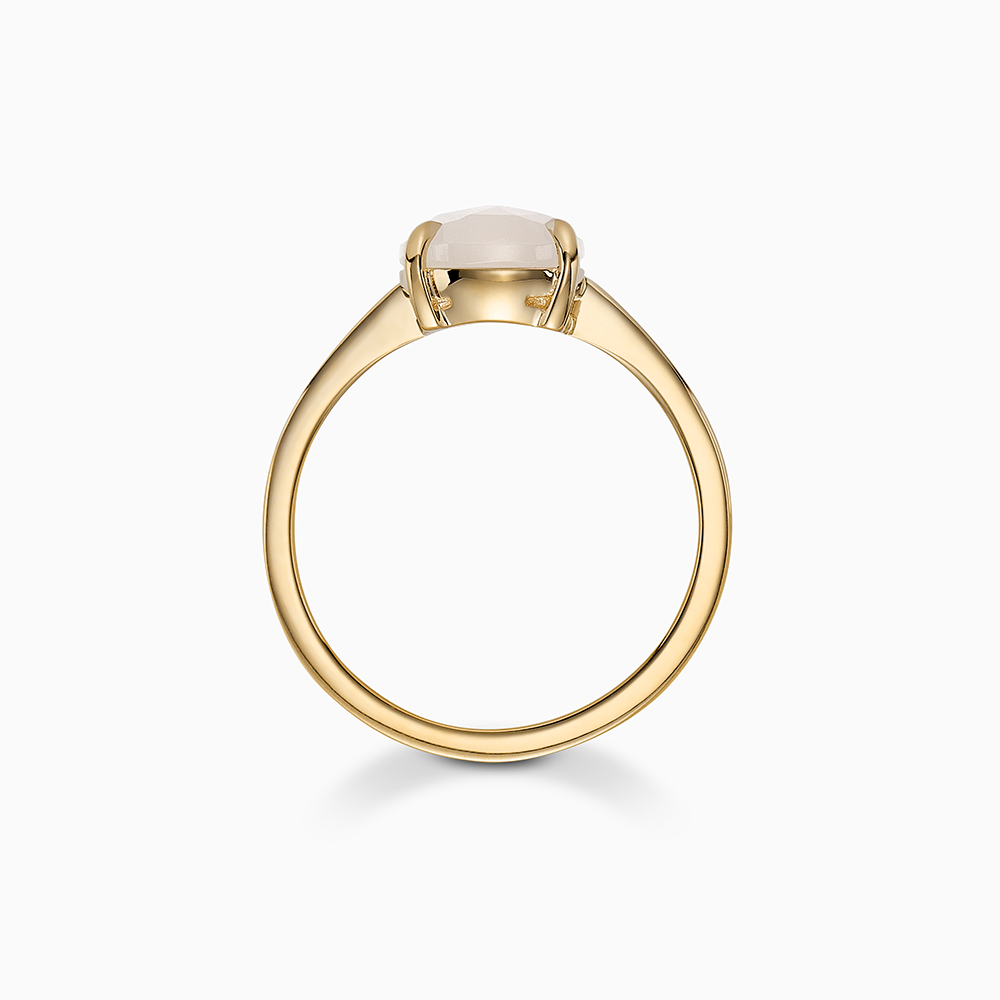 The Ecksand Moonstone Cocktail Ring with Diamond Pave shown with  in 