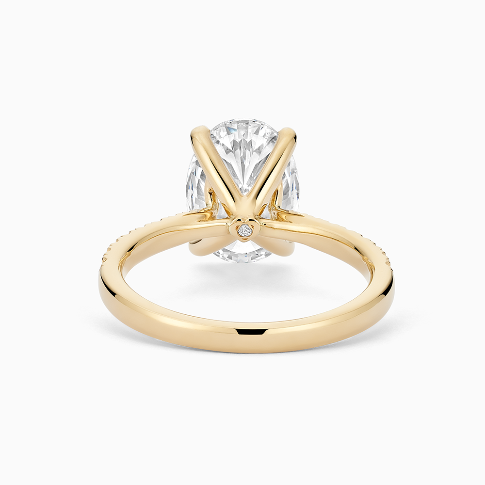 The Ecksand Diamond Engagement Ring with Eagle Prongs shown with  in 