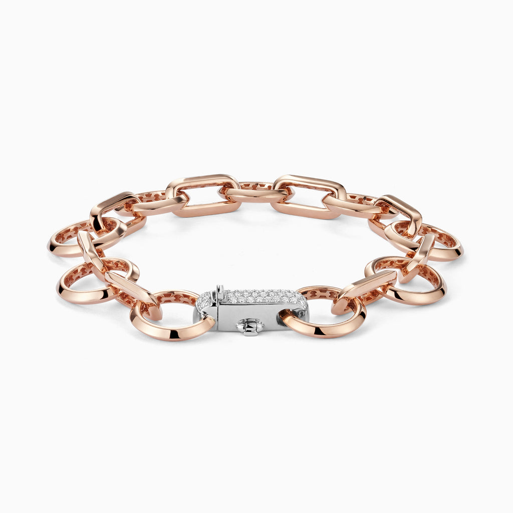 The Ecksand Thick Diamond Chain Bracelet shown with 6 inches in 14k Rose Gold