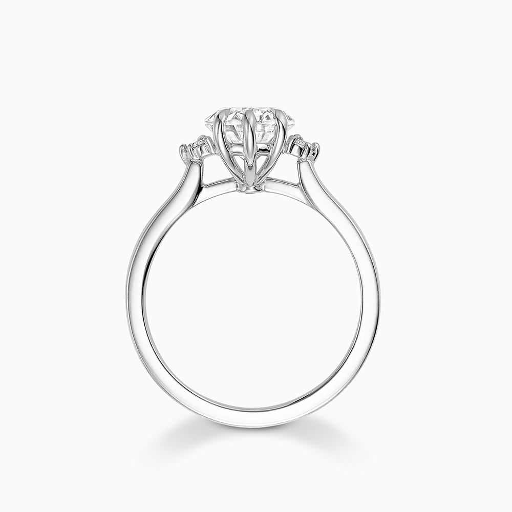 The Ecksand Solitaire Six-Prongs Engagement Ring with Diamond Accent Pavé shown with  in 