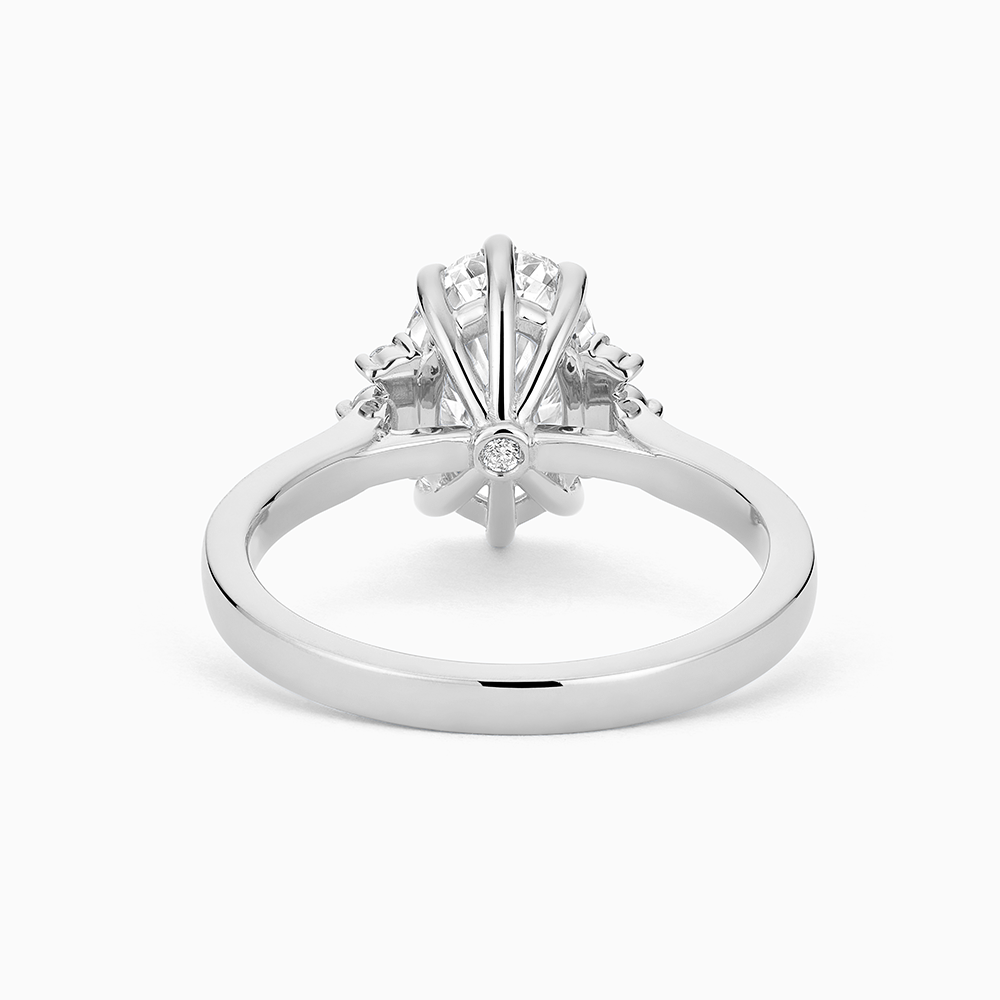 The Ecksand Solitaire Six-Prongs Engagement Ring with Diamond Accent Pavé shown with  in 