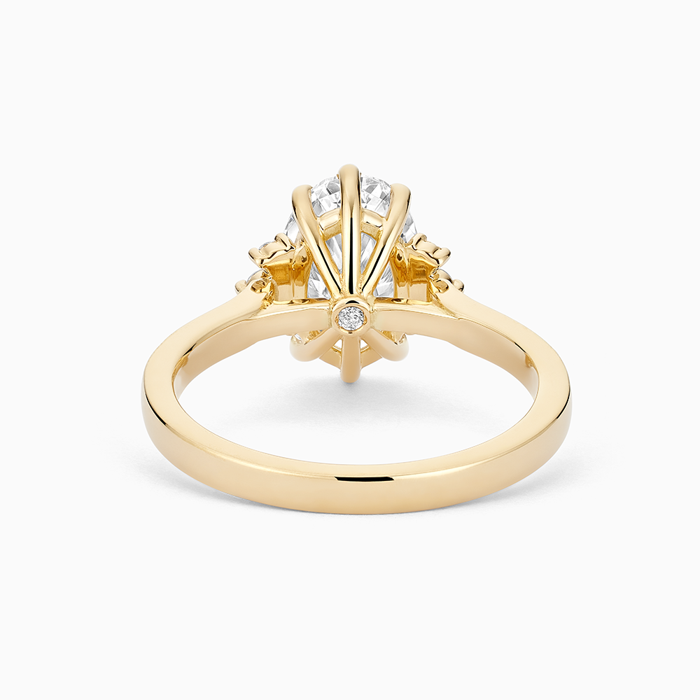 The Ecksand Solitaire Six-Prongs Engagement Ring with Diamond Accent Pavé shown with  in 