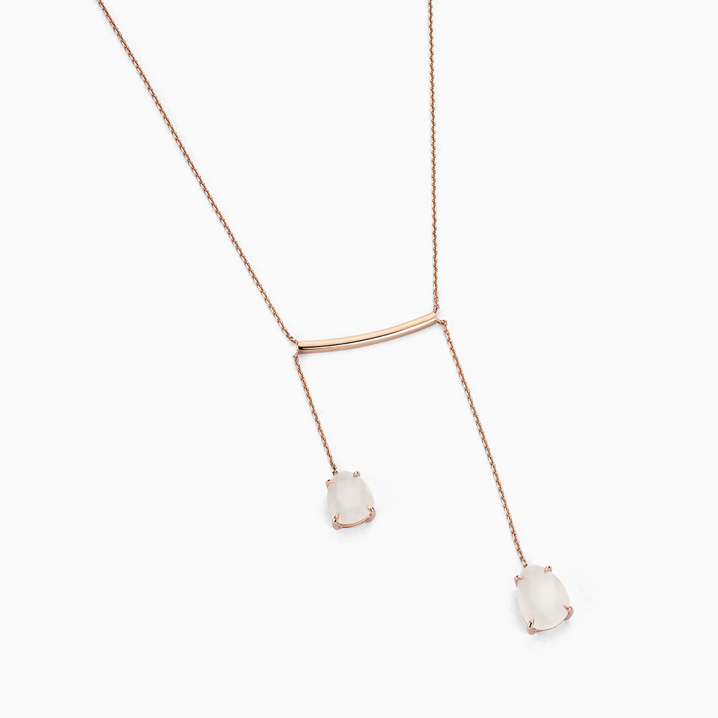 The Ecksand Moonstone Double Drop Necklace shown with  in 