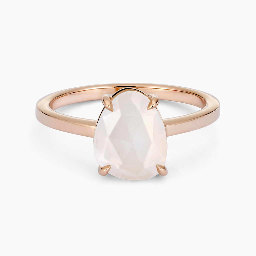The Ecksand Moonstone Cocktail Ring shown with  in 14k Rose Gold