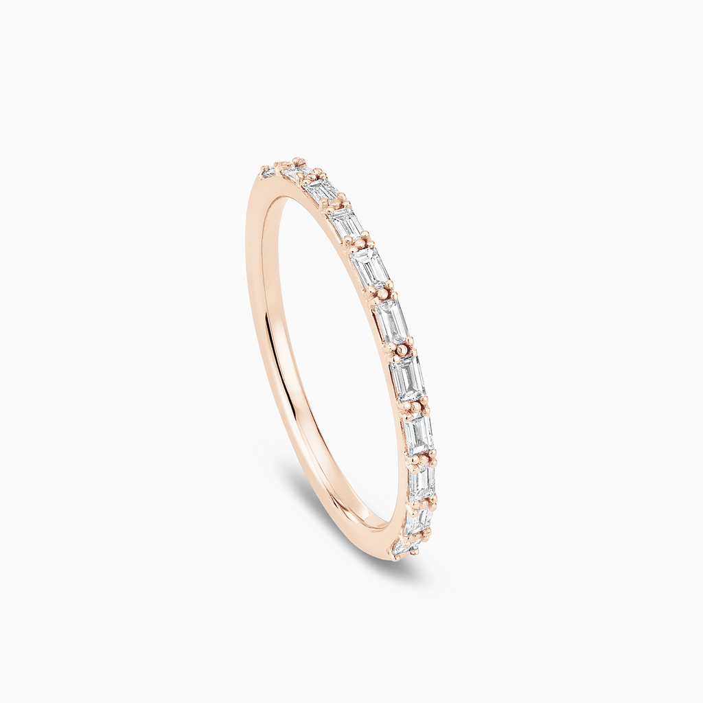 The Ecksand Baguette Diamond Wedding Ring with Prong Detail shown with  in 