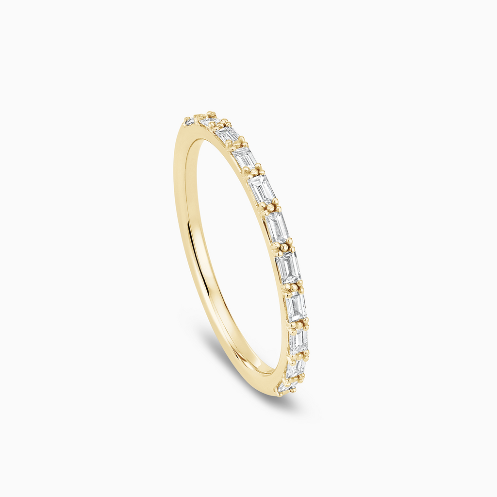 The Ecksand Baguette Diamond Wedding Ring with Prong Detail shown with  in 