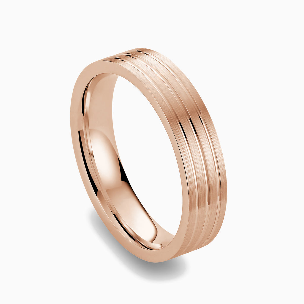 The Ecksand Three Line Brushed Wedding Band shown with  in 