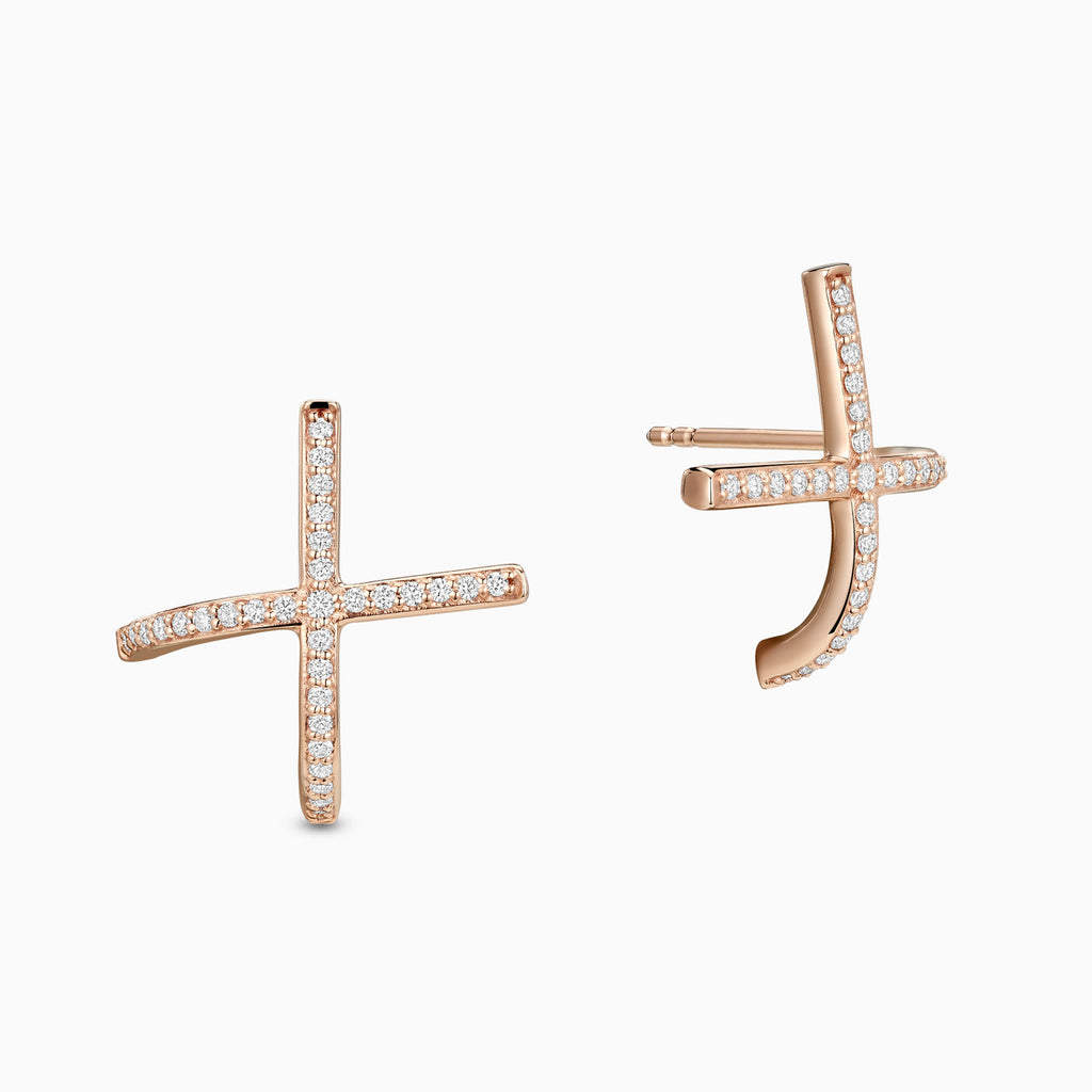 The Ecksand X Diamond Pavé Earrings shown with Lab-grown VS2+/ F+ in 14k Rose Gold