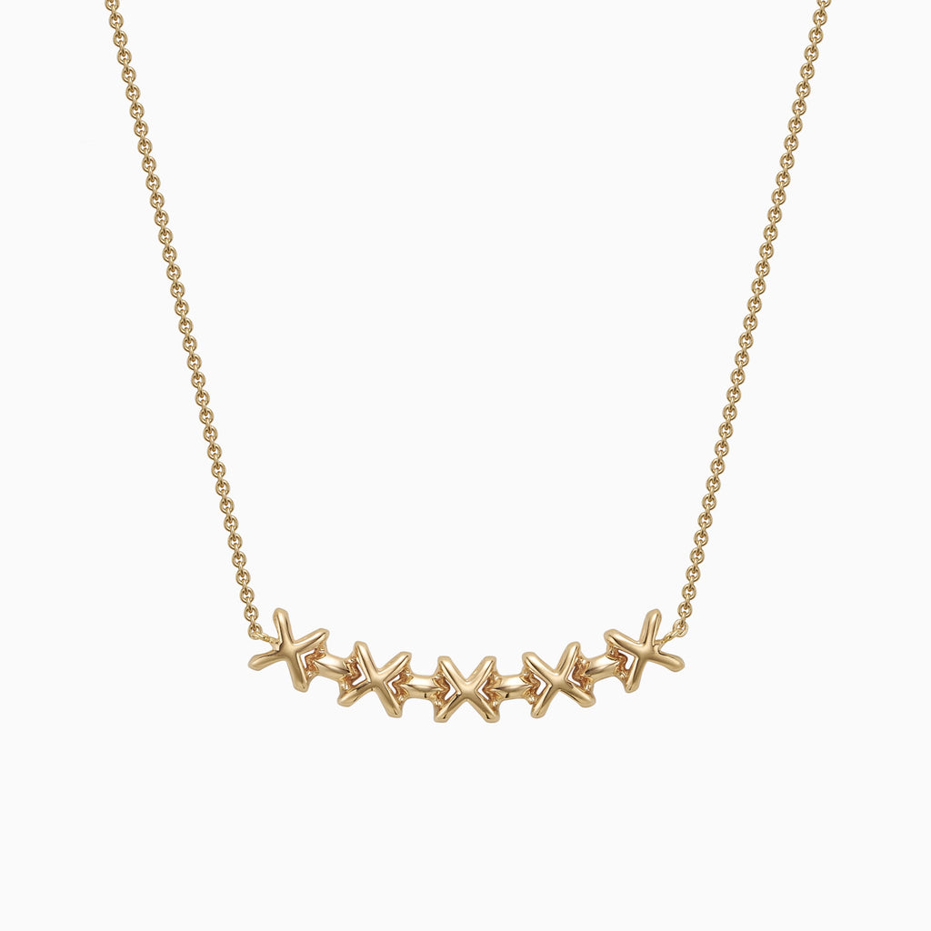 The Ecksand Five X's Chain Necklace shown with  in 14k Yellow Gold
