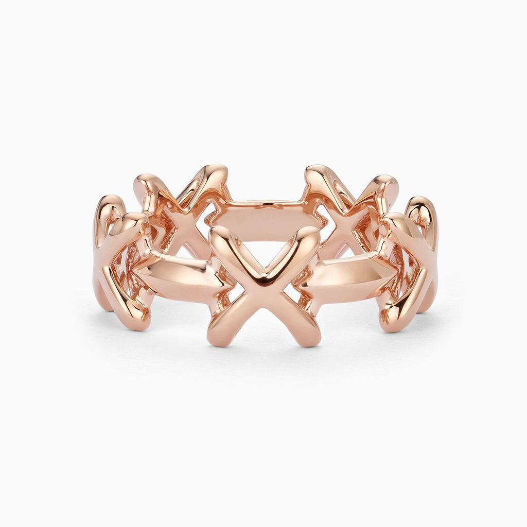 The Ecksand Large Five X's Ring shown with  in 14k Rose Gold
