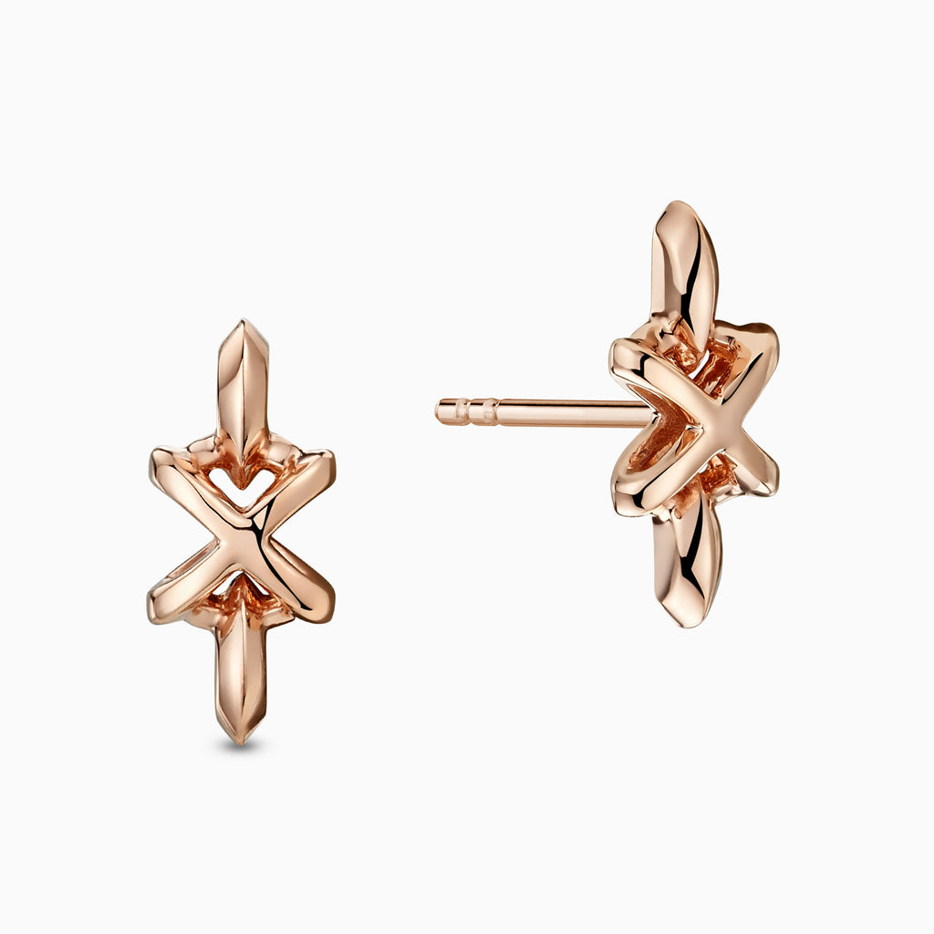 The Ecksand X Stud Earrings shown with  in 14k Rose Gold