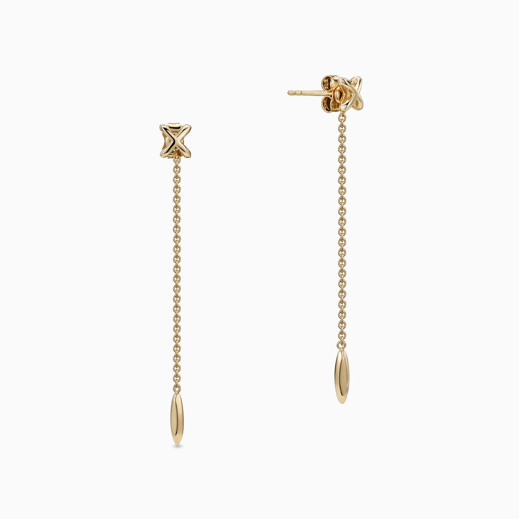 The Ecksand X Dangle Jacket Earrings shown with  in 14k Yellow Gold