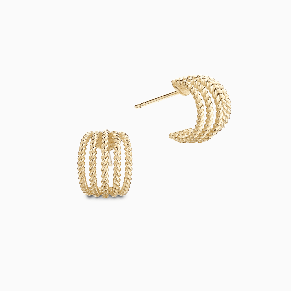 The Ecksand Twisted Gold Cuff Hoop Earrings shown with  in 14k Yellow Gold