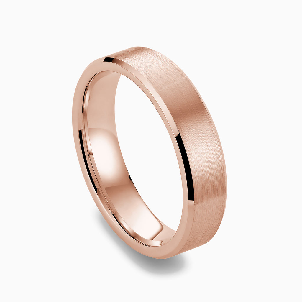 The Ecksand Brushed Beveled Wedding Ring shown with  in 