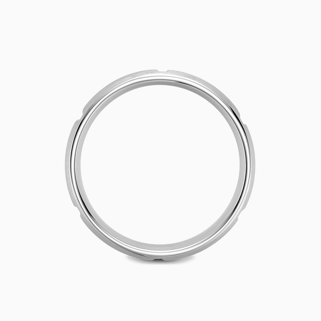 The Ecksand Brushed Block Wedding Ring shown with  in 