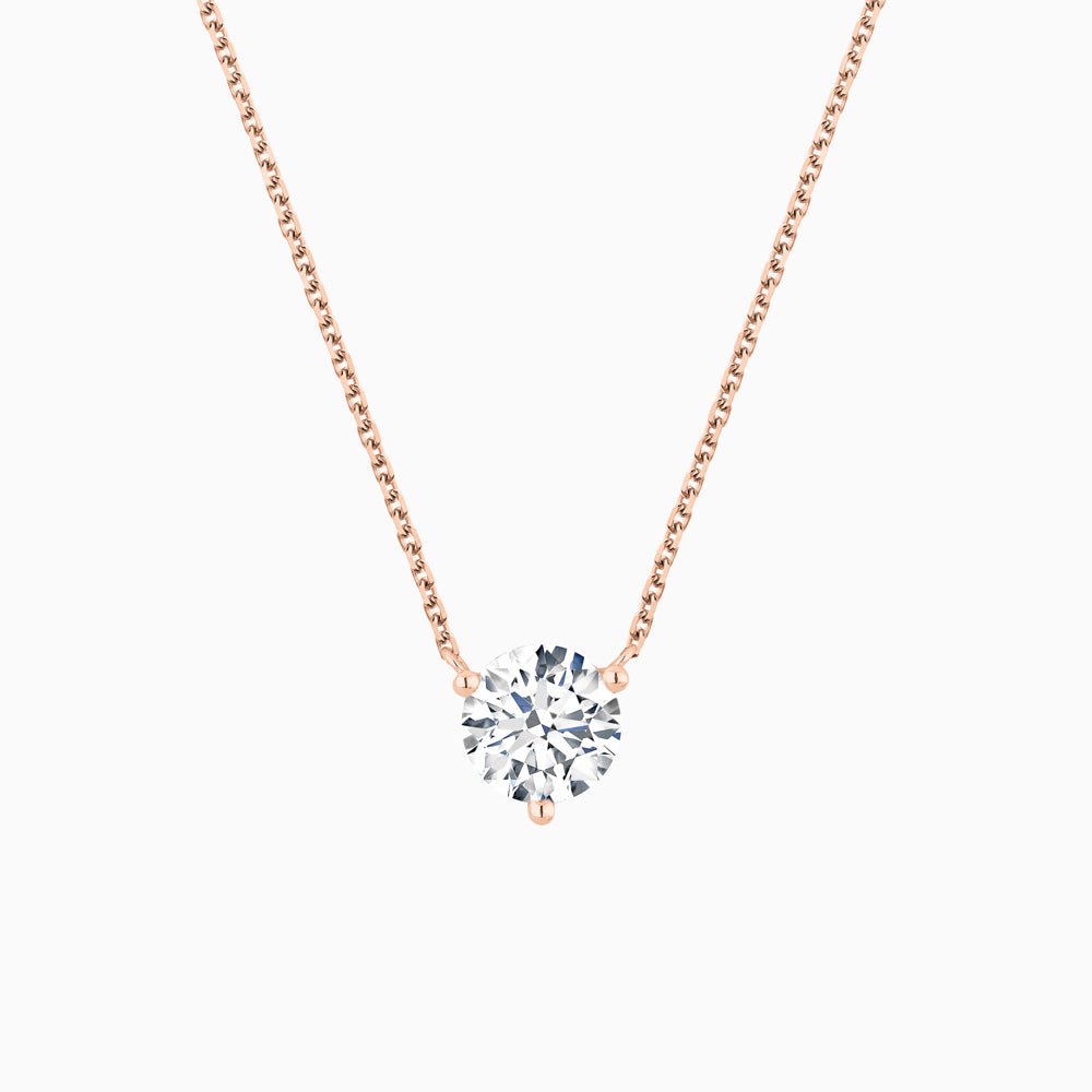 The Ecksand Solitaire Diamond Necklace shown with Natural 0.25ct, VS2+/ F+ in 18k Rose Gold