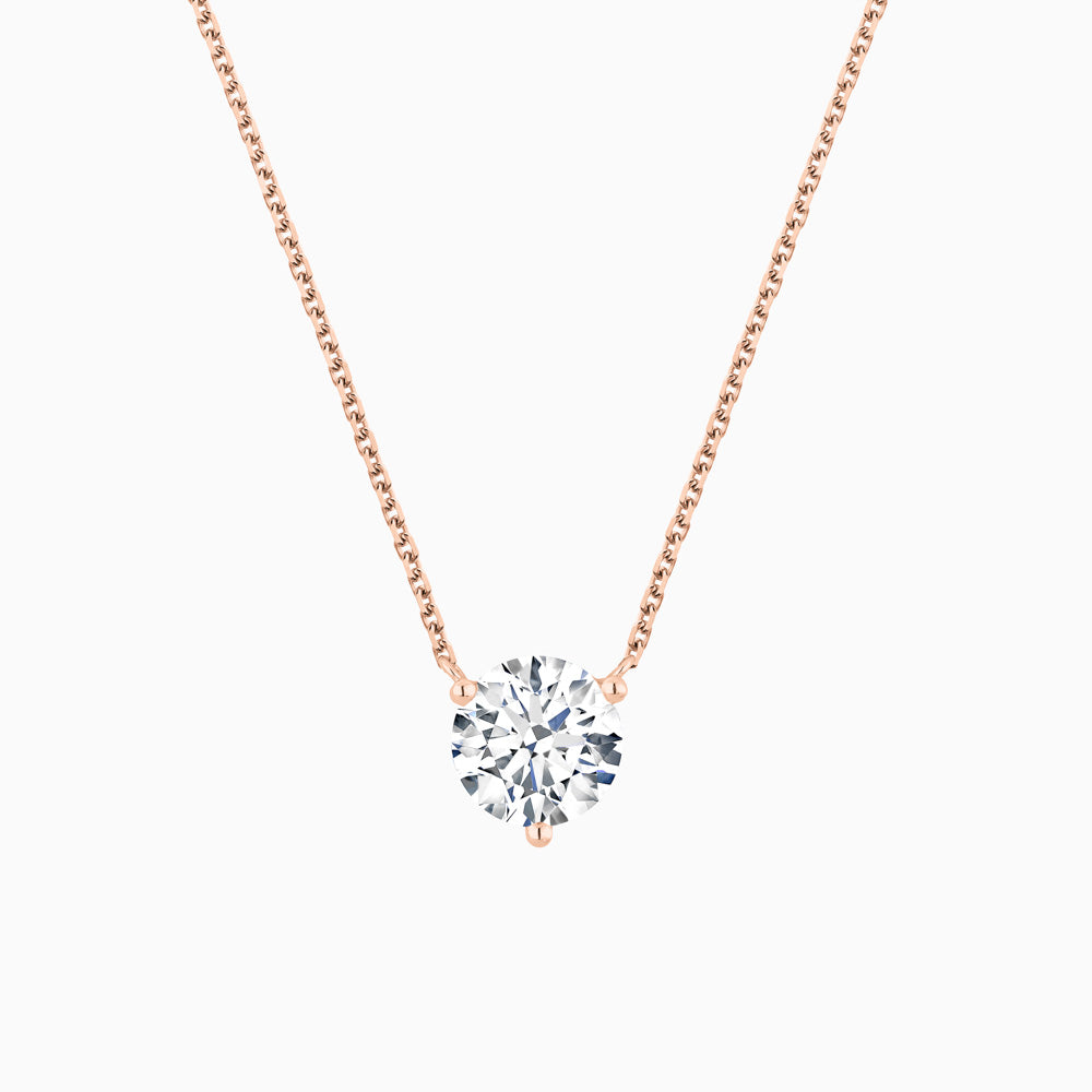 The Ecksand Solitaire Diamond Necklace shown with Natural 0.30ct, VS2+/ F+ in 18k Rose Gold