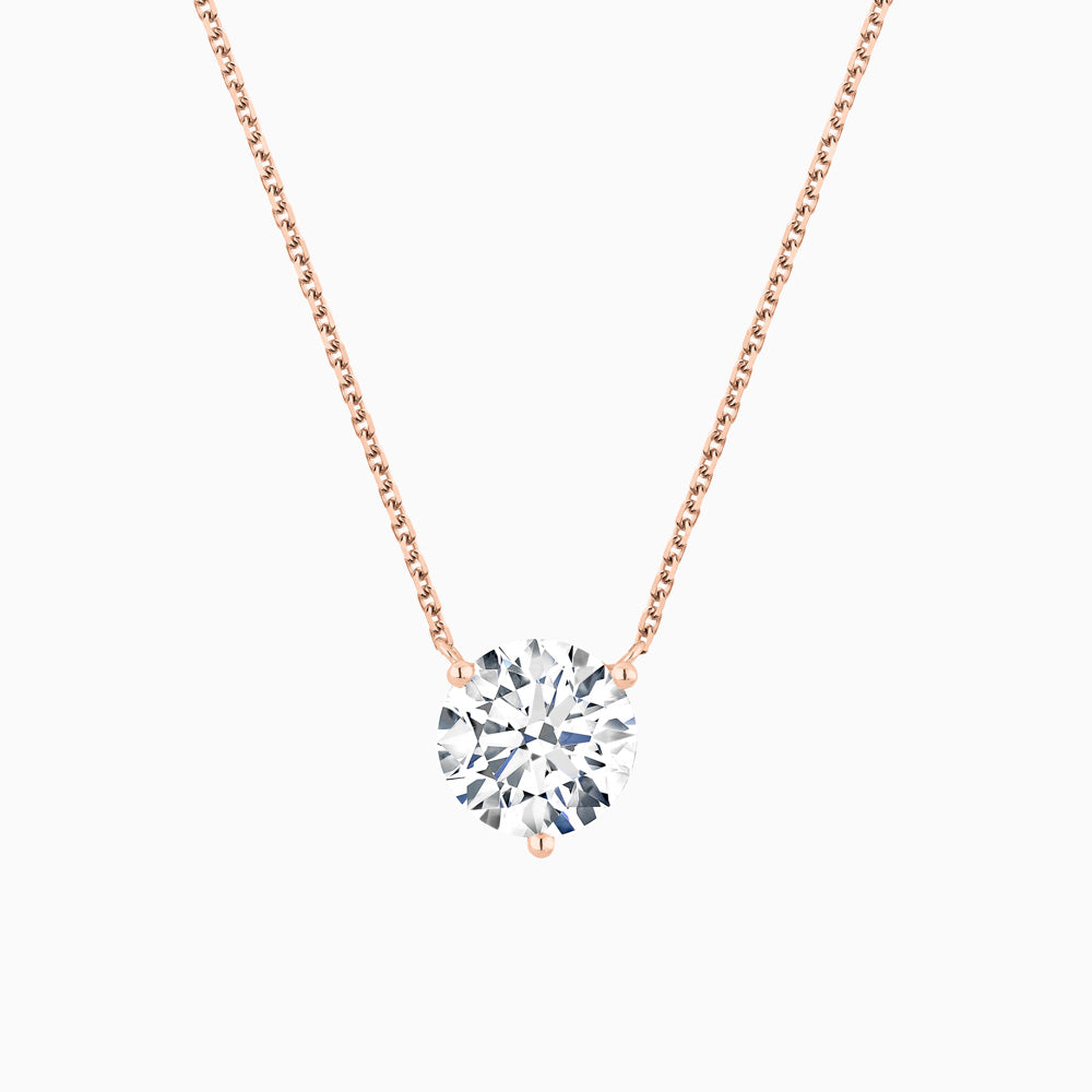 The Ecksand Solitaire Diamond Necklace shown with Natural 0.50ct, VS2+/ F+ in 18k Rose Gold
