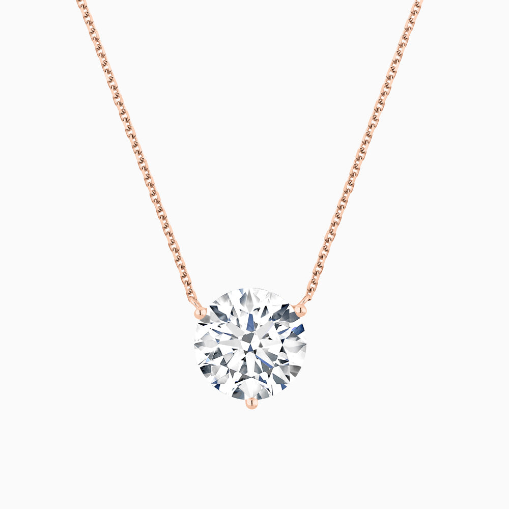The Ecksand Solitaire Diamond Necklace shown with Natural 1.00ct, VS2+/ F+ in 18k Rose Gold