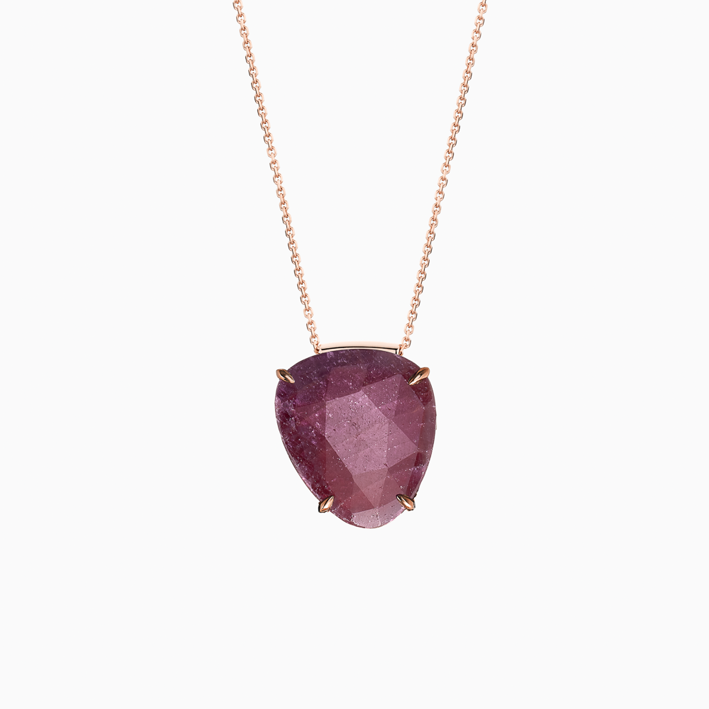 The Ecksand Rose-Cut Ruby Pendant Necklace shown with  in 14k Rose Gold