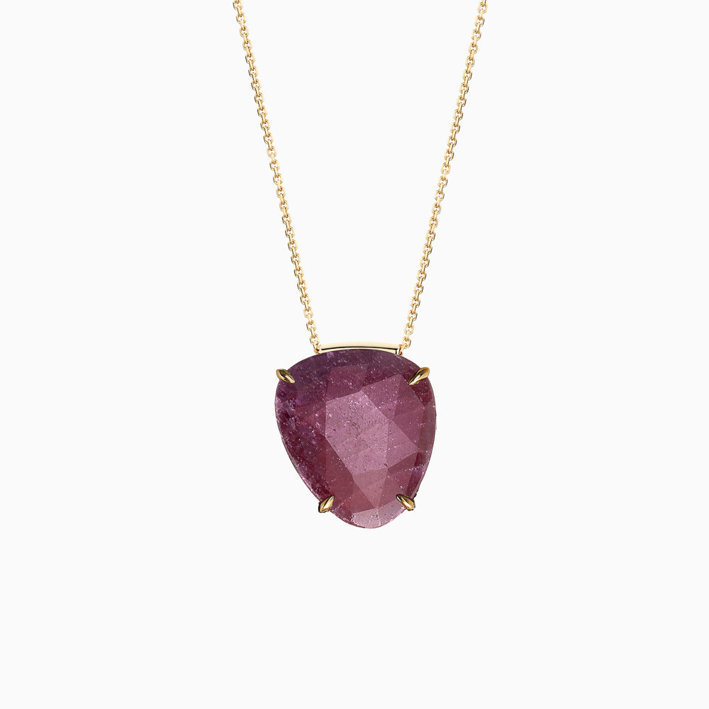 The Ecksand Rose-Cut Ruby Pendant Necklace shown with  in 14k Yellow Gold