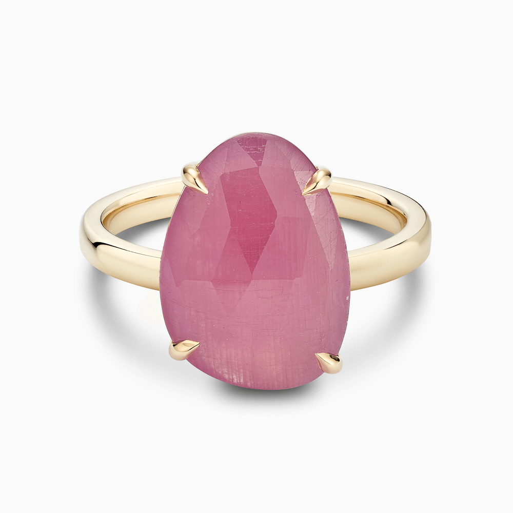 The Ecksand Rose-Cut Pink Sapphire Cocktail Ring shown with  in 14k Yellow Gold
