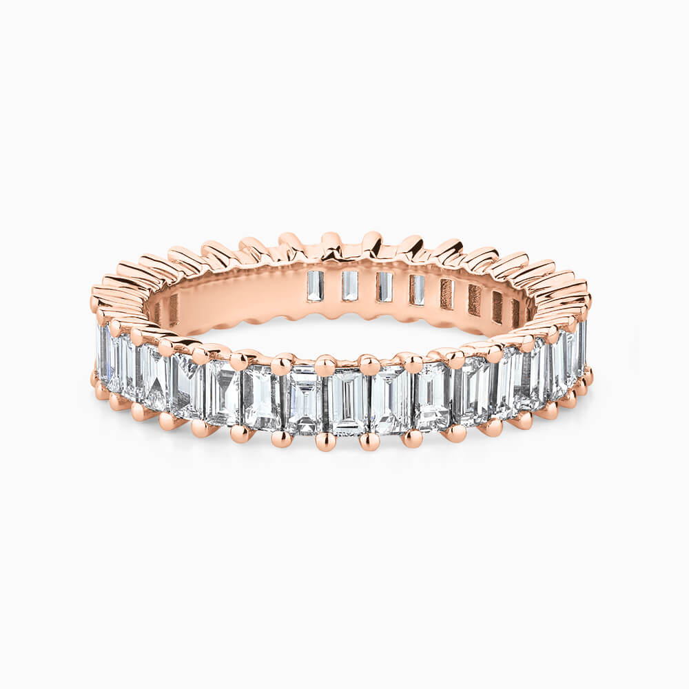 The Ecksand Baguette-Cut Diamond Eternity Ring shown with Lab-grown VS2+/ F+ in 18k Rose Gold