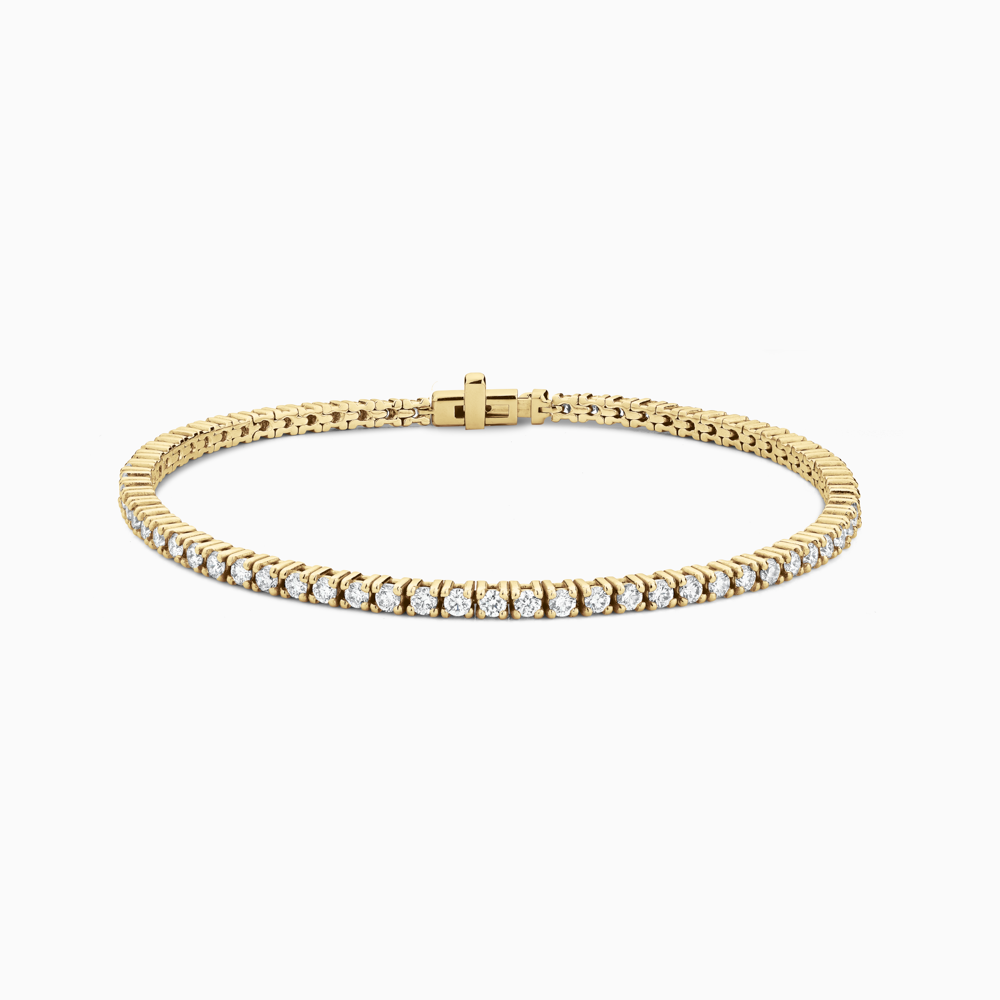 The Ecksand Petite Diamond Tennis Bracelet shown with Natural, VS2+/ F+ in 18k Yellow Gold