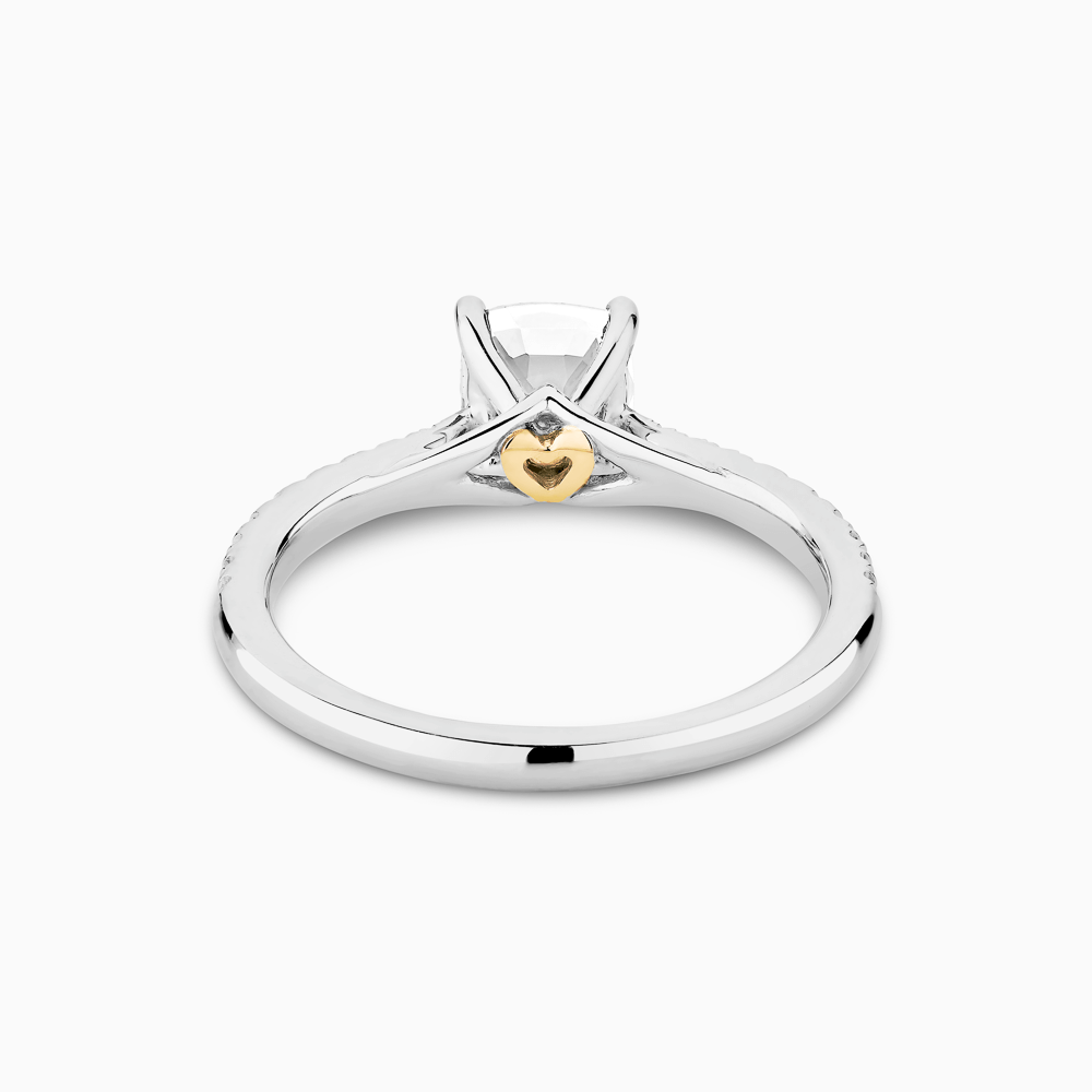 The Ecksand Diamond Engagement Ring with Secret Heart and Diamond Band shown with  in 