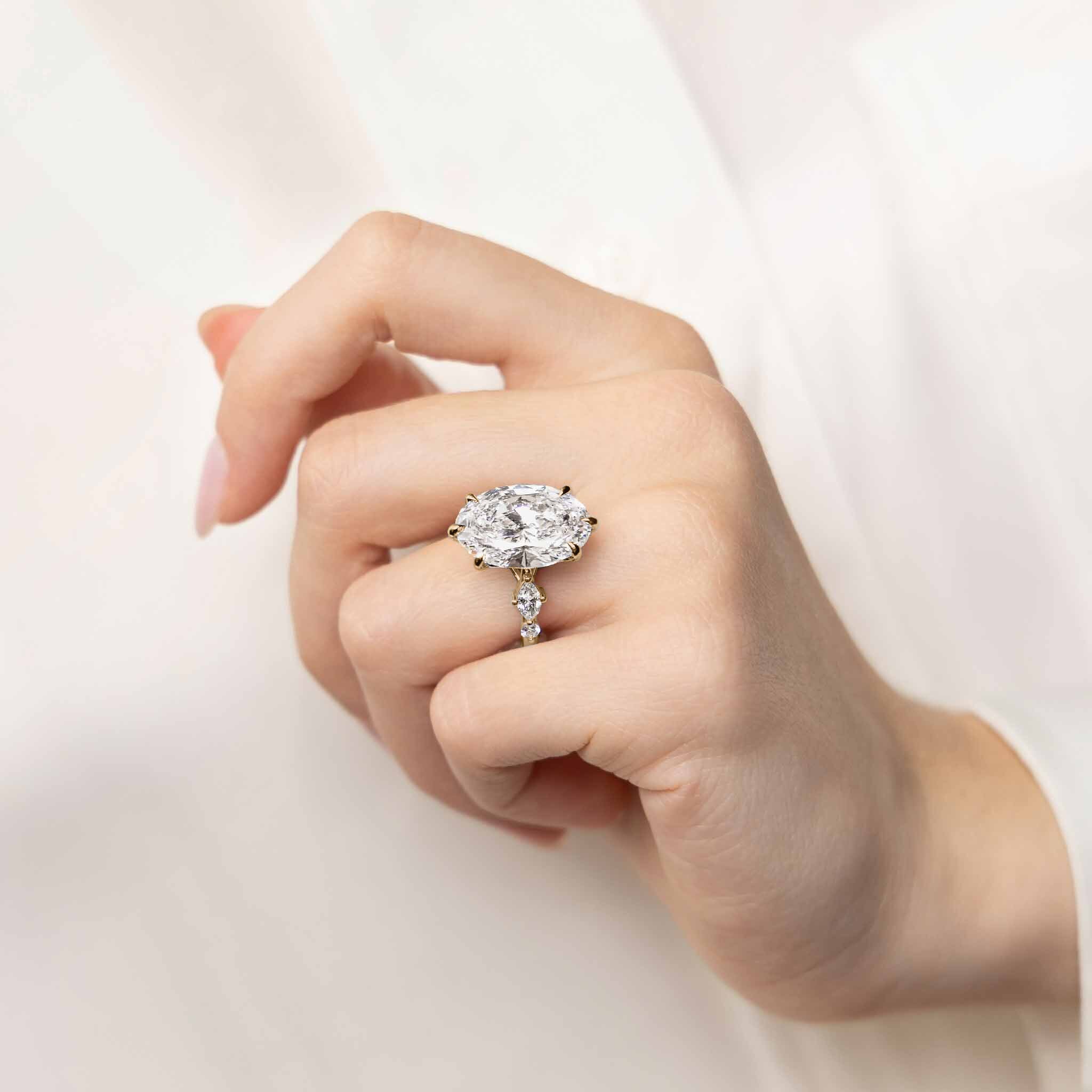 Secert Rings Secret Heart Engagement Ring with Side Diamonds | Ecksand®