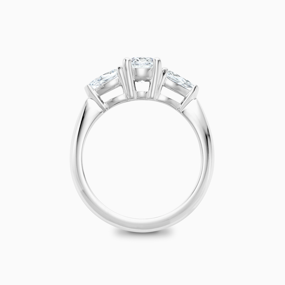 3 stone online cathedral engagement ring