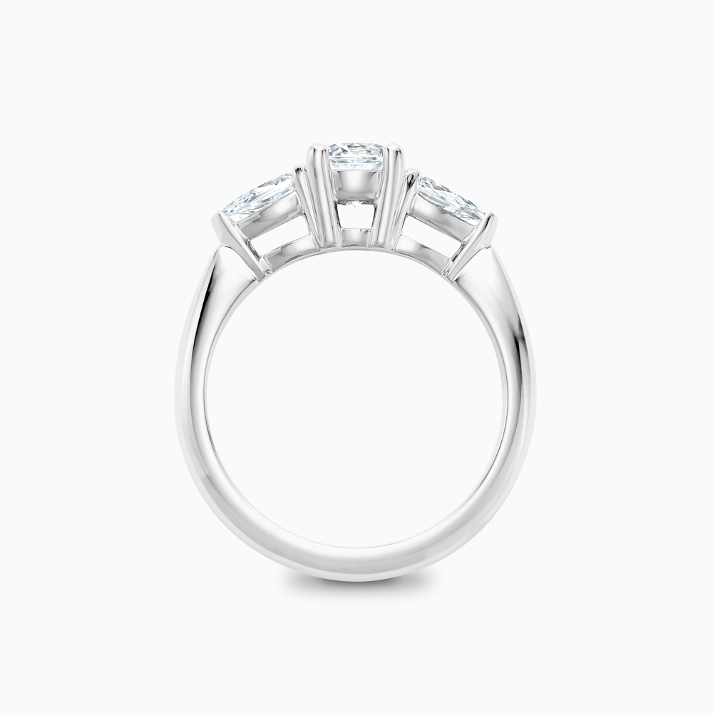 The Ecksand Iconic Three-Stone Diamond Engagement Ring with Cathedral Setting shown with  in 