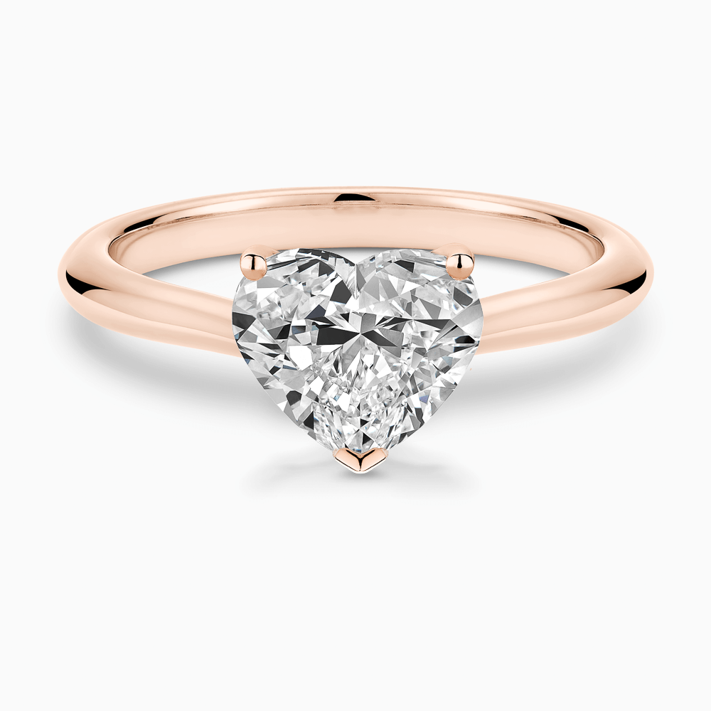 The Ecksand Cathedral-Setting Diamond Engagement Ring with Diamond Bridge shown with Heart in 14k Rose Gold