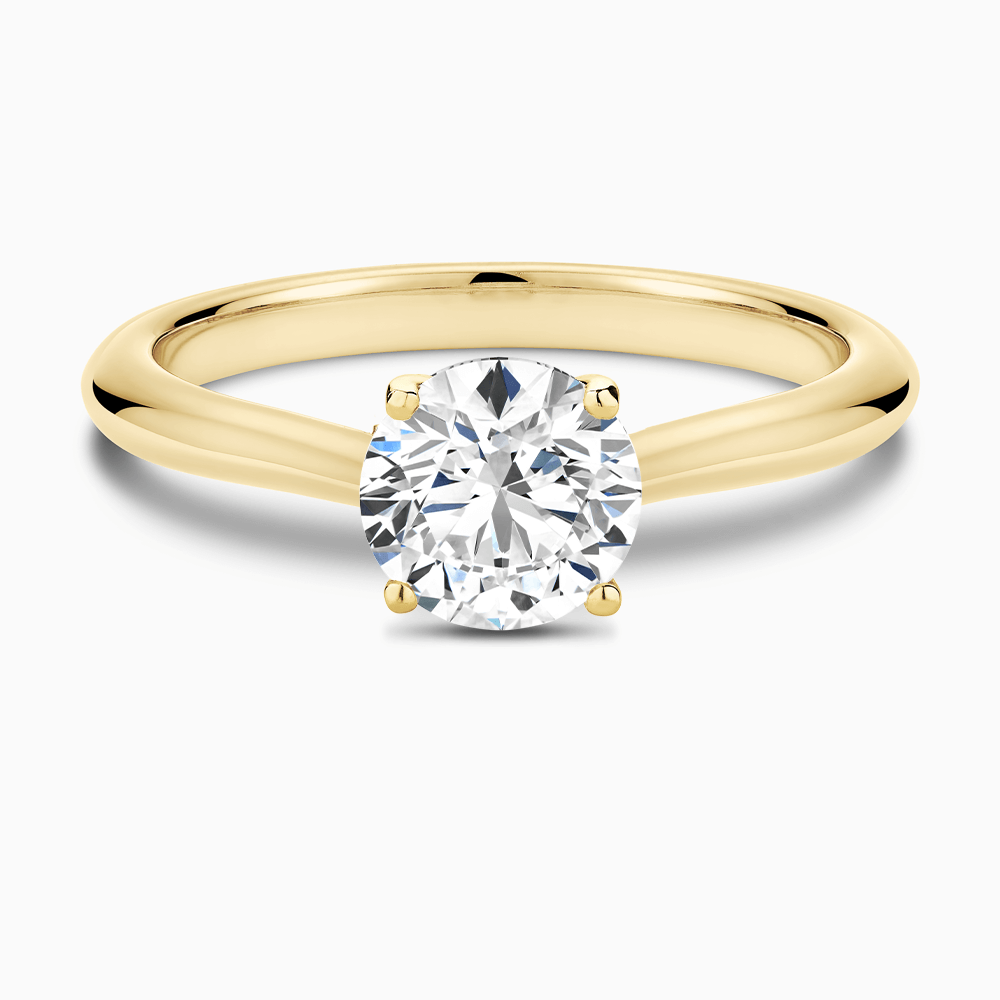 The Ecksand Cathedral-Setting Diamond Engagement Ring with Diamond Bridge shown with  in 