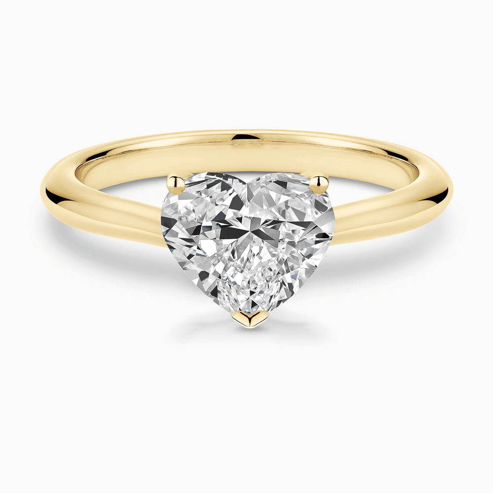 The Ecksand Cathedral-Setting Diamond Engagement Ring with Diamond Bridge shown with Heart in 18k Yellow Gold