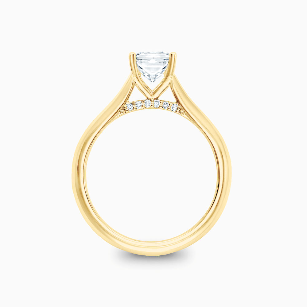 The Ecksand Cathedral-Setting Diamond Engagement Ring with Diamond Bridge shown with  in 